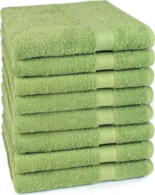 Produktbild von Betz 8 Stück Handtücher 50x100 cm PREMIUM 100% Baumwolle Farbe: apfelgrün
