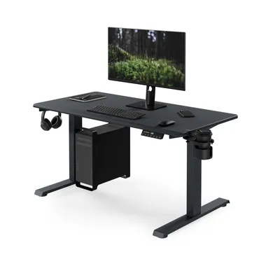 Produktbild von Ergonomischer, höhenverstellbarer Schreibtisch in Anthrazit: 120 x 60 cm: ARIA