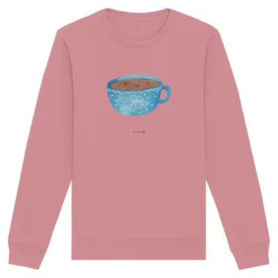 Produktbild von Mr. & Mrs. Panda Baumwoll Pullover Kaffee Tasse Größe S - Canyon Pink - Geschenk, Genuss, Pulli, Lustige Sprüche, Sweatshirt, Liebe, Geschmack, Glücklich, Sweater