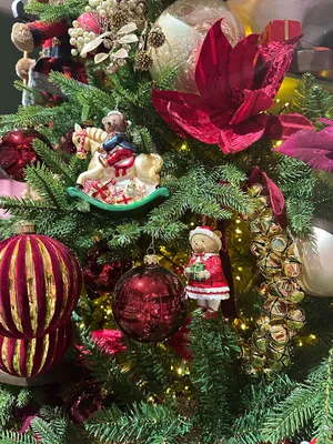 Productafbeelding van Kerstbalset, 6 stuks, groot (8 cm), kastanjebruin, mix van glanzende en matte ballen