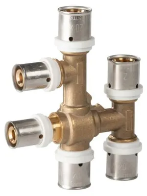 Produktbild von Selfio-Press Aluverbund Pressfitting T-Stück kreuzungsfrei 20 x 2 - 16 x 2 - 20 x 2 mm TH + U Kontur DVGW