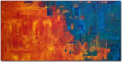 Produktbild von Coloray Küchenrückwand 140x70 Spritzschutz aus Glas - blau und orange