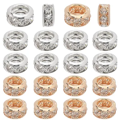 40 Strass-Rondelle-Perlen, 2 Farben, 10,5 mm, großes Loch