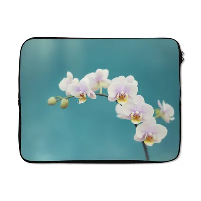 Produktbild von MuchoWow® Laptop Hülle 15 Zoll Orchidee - Blumen - Pflanze - Weiß - Lila Laptoptasche - Laptoptasche - Sleeve - Rundum-Schutz