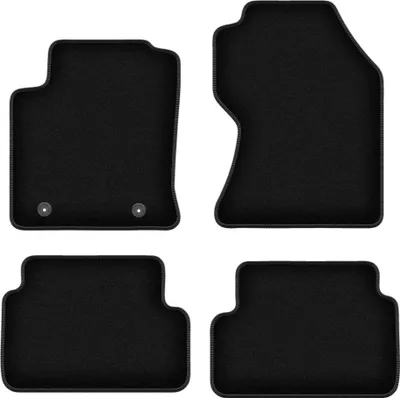 Obrázek produktu pro Velurové autokoberce na míru pro Ford Focus MK1 FL (2001-2004, hatchback, sedan, kombi) černé, sada 4 ks, s úchyty