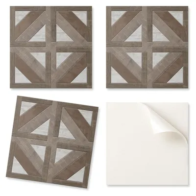 Immagine prodotto di Piastrelle decorative autoadesive per il soggiorno, effetto legno e cemento, 20 x 20 x 20 cm