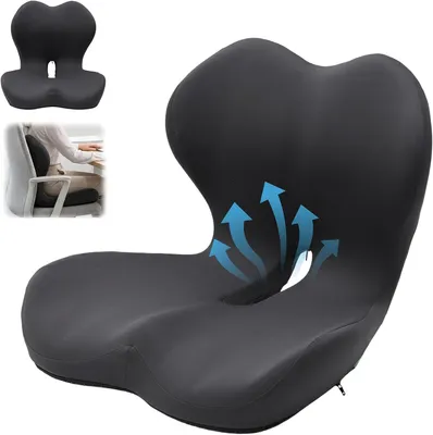Produktbild von Orthopädisches Sitzkissen, Memory-Schaum, für Bürostuhl, Steißbein, ergonomisch