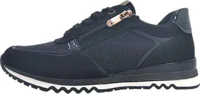 Image de Marco Tozzi Damenschuhe sportlicher Schnürer Schwarz Freizeit