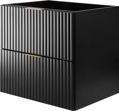 Produktbild von Badezimmerschrank, Schwarz mit goldener Griff, 60 x 57 x 46 cm
