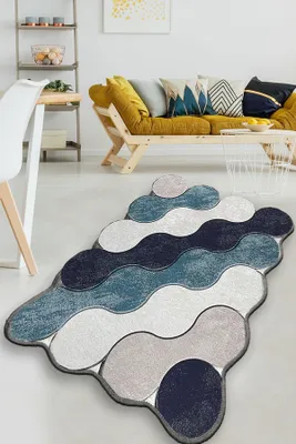 Produktbild von Conceptum Hypnose, Circle - Blue, Teppich (200 x 290), 100 % POLYESTER, Blau, 200 x 290 cm