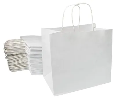 Image de Boîte cadeau carton - Lot de 50 - 26 x 24 x 17 cm - Blanc