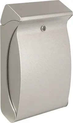 Produktbild von Funktionaler Design-Wandbriefkasten aus Kunststoff | 18,7 Liter, HxBxT 42x13x27 | Einwurföffnung 26,1x3,9cm | Silber