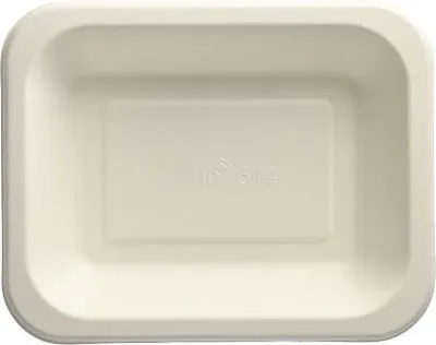 Produktbild von 100 Siegelschalen Zuckerrohr 900 ml 4,2 cm x 18,5 cm x 23,5 cm weiss