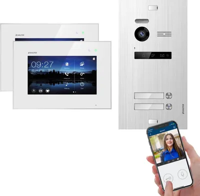 Produktbild von Balter EVO SILVER Video-Türsprechanlage 7" Wifi Monitor 2-Draht BUS für 2 Familienhaus App Steuerung