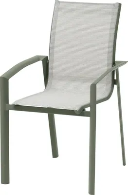 Produktbild von Stapelbarer gartensessel "axant" olivgrün & lorbeergrün aluminium und texaline - Hespéride