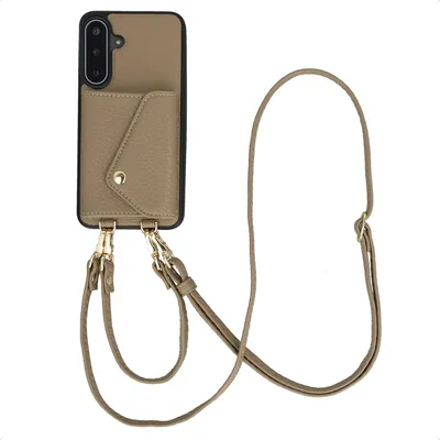 Zdjęcie produktu dla Selencia Sera Etui na telefon z sznurkiem i kopertą na karty do Samsung Galaxy A17 (5G) / (4G) – kolor taupe