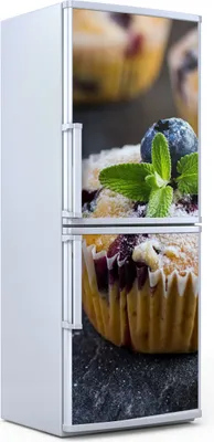 Produktbild von Kühlschrankdekoration  60x180 cm  Aufkleber auf dem Kühlschrank - Blaubeer Muffins