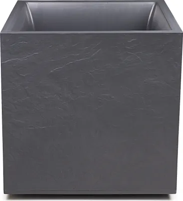 Produktbild von Ondis24 Pflanzkübel Vulkan Pierre 50, Blumentopf 50 x 50 cm, Garten Blumenkübel, Schiefer Optik Pflanzkübel mit Wasserspeicher, Pflanzenkasten hoch, Winterfest
