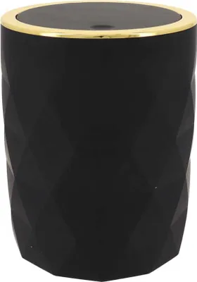 Image de TENDANCE | Poubelle - Lorantos - 6L - Noir - Stylé et fonctionnel - Idéal pour la salle de bain et la cuisine