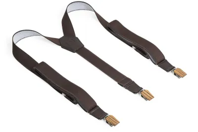 Produktbild von BeWooden Leder Hosenträger Schmerzen Hosenträger mit Holzdetails Brown
