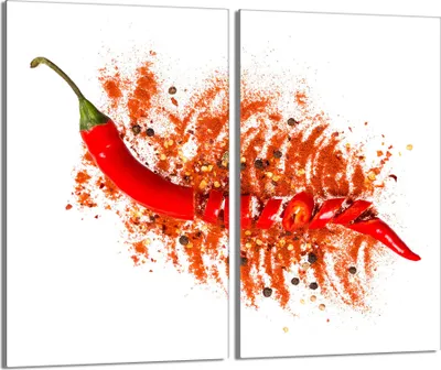 Produktbild von Herdabdeckplatten 2 teilig 30x52 Glaskeramikkochfeld Abdeckung Glas, Chili Gewürze