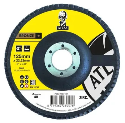 Productafbeelding van Norton Atlas Ceramic lamellenfrees, 125 mm, korrel P40, 10 stuks + 1 stuk gratis