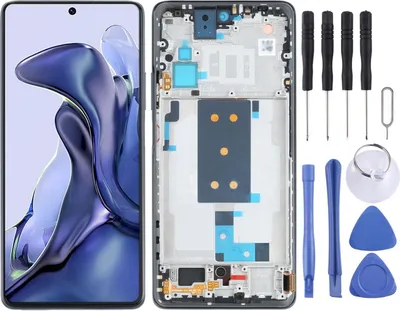 Produktbild von Für Xiaomi Mi 11T / 11T Pro Display Full OLED Display mit Rahmen Schwarz Ersatz