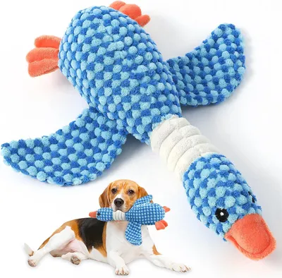 Productafbeelding van Pluche speelgoed voor honden - eend - met pieper - knuffel voor puppy's en kleine honden