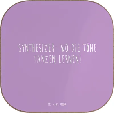 Produktbild von Mr. & Mrs. Panda Untersetzer für Gläser Synthesizer Tanz - Lavendeltraum - Geschenk, Musik, Musiker, Holzuntersetzer, Töne, Klänge, Coaster, Tischuntersetzer, Instrument