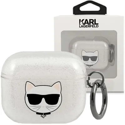 Produktbild von Karl Lagerfeld Kla3Uchgs Airpods 3 Abdeckung Srebrny/Silber Glitter Choupette
