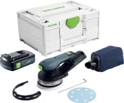 Zdjęcie produktu dla Festool ETSC 2 125-Basic akumulatorowa szlifierka oscylacyjna bezszczotkowa 18 V 125 mm + 1x akumulator 3,0 Ah + ładowarka - bez ładowarki