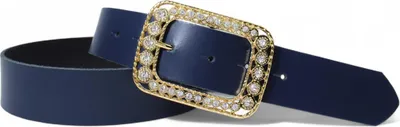 Produktbild von FRONHOFER Damen Ledergürtel 4 cm mit goldener Strass Gürtelschnalle, echt Leder