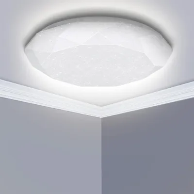 Imagen del producto de Lámpara de techo LED Aigostar de 20W, diseño moderno de cielo estrellado, luz blanca fría de 6500K, 1400 lúmenes, ideal para dormitorio, cocina, habitación infantil y salón