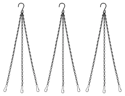 3er-Set Pflanzen-Aufhängeketten 40 cm, schwarz, Metall