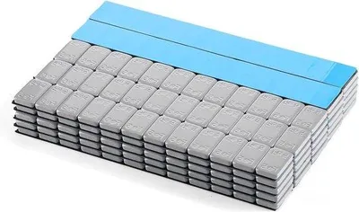 Obrázek produktu pro 1500 g samolepicích vyvažovacích závaží, ocelová závaží, šedé barvy, 25 kusů, 5 g x 12 kusů pro hliníkové disky, zinkovaná a s plastovým povrchem