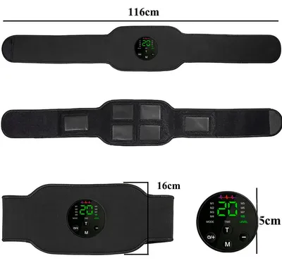 Produktbild von INF EMS Bauchgürtel aus Silikon 118cmx17cmx11cm mit Display für Zuhause