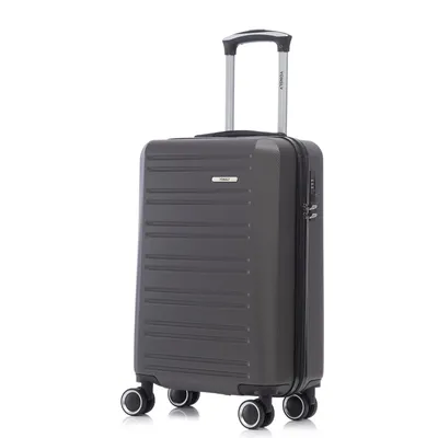 Produktbild von Koffer Trolley Reisekoffer Suitcase, Rollkoffer Handgepäck ,mit 4 Rollen 360°, Hartschalenreisekoffer, Zahlenschloss, Weicher Gummigriff (XL, Grau)