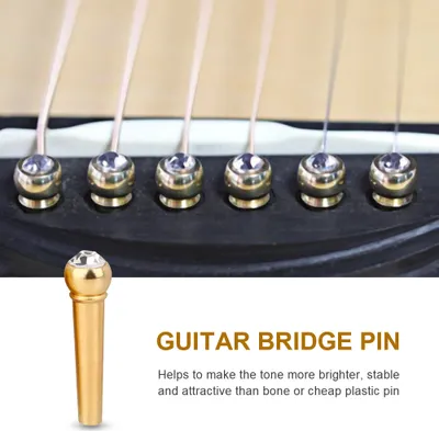 Image de Broche de pont,Broche de pont de guitare,Guitare acoustique Broche de pont,Broche de pont en laiton,Pièce d'instrument de musique