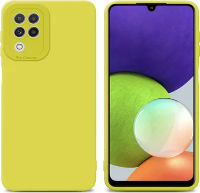 Produktbild von Cadorabo Hülle für Samsung Galaxy A22 4G Schutz Hülle in Gelb TPU Silikon Etui Case Handyhülle