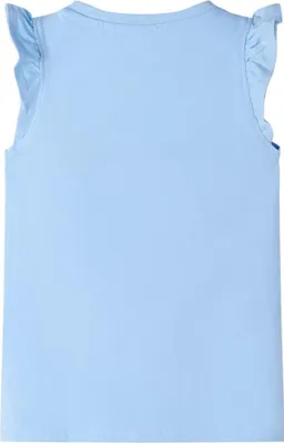 Produktbild von vidaXL Kinder-T-Shirt mit Rüschenärmeln Hellblau 128