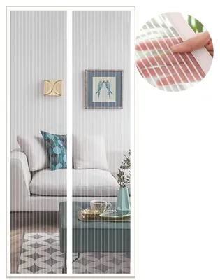 Immagine prodotto di Omgoods - Tenda anti-insetti magnetica per porte - Bianco, 75 x 210 cm