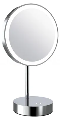 Produktbild von DEUSENFELD SL70CTA - Premium Akku LED Stand Kosmetikspiegel, CTT - stufenlos einstellbarer Farbton von 2700-6500K, hell, LED Touch-Control, USB-C, 5000mAh Akku, 7x Vergrößerung, Ø20cm, verchromt