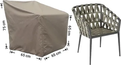 Produktbild von Raffles Covers Hülle für kleinen Gartenstuhl 65 x 65 H: 75/60 cm | Atmungsaktiv | Wasserdicht | UV-beständig | Doppelnähte | Elastischer Kordelzug