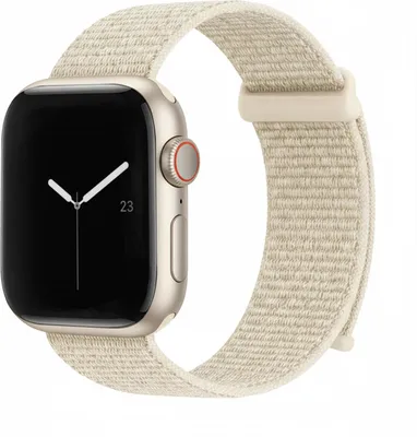 Produktbild von Smartwatch Armband für Apple Watch Series 4 44mm Nylon Textil Band Ersatzband Wechselband Klettverschluss flexibel atmungsaktiv Beige