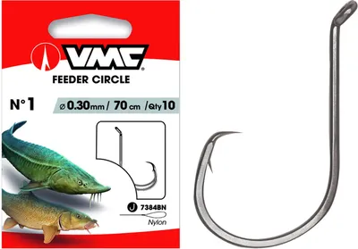 Produktbild von VMC Feeder Circle 7384 Störhaken Vorfachhaken Schwarz 70cm #6