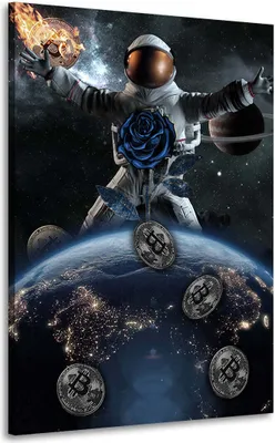 Produktbild von Wandbild Leinwandbild No Limits Space blue, Weltraum Kunstdruck XL Wanddeko: 100x150x4cm