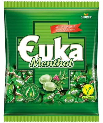 Produktbild von Open Food 4014400905878, Palmöl, 425 g, C, Menthol, Aroma, Färbendes Spirulinakonzentrat, Eukalyptusöl, Zucker, Glukosesirup, Färbender..., 1656 kJ, 390 kcal