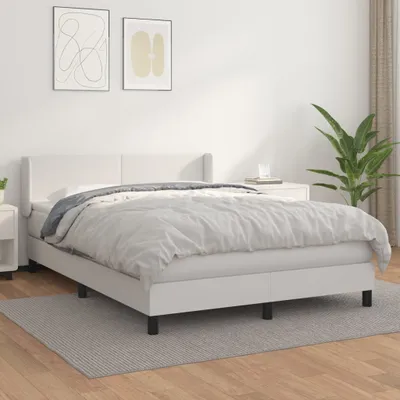 Zdjęcie produktu dla Maison Exclusive - Łóżko kontynentalne z materacem, białe,  140x200 cm