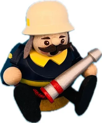 Produktbild von Räucherfigur Feuerwehrmann mit Strahlrohr bunt Höhe 8cm NEU