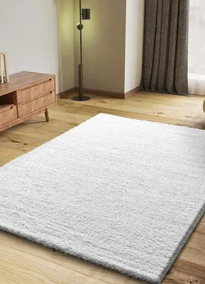 Produktbild von ATTICGO Hochflorteppich ATLAS Einfarbig shaggy in Weiß, 120x180 cm